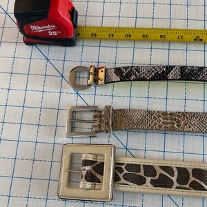 Source Unknown Brown and Tan Animal Pattern Belts